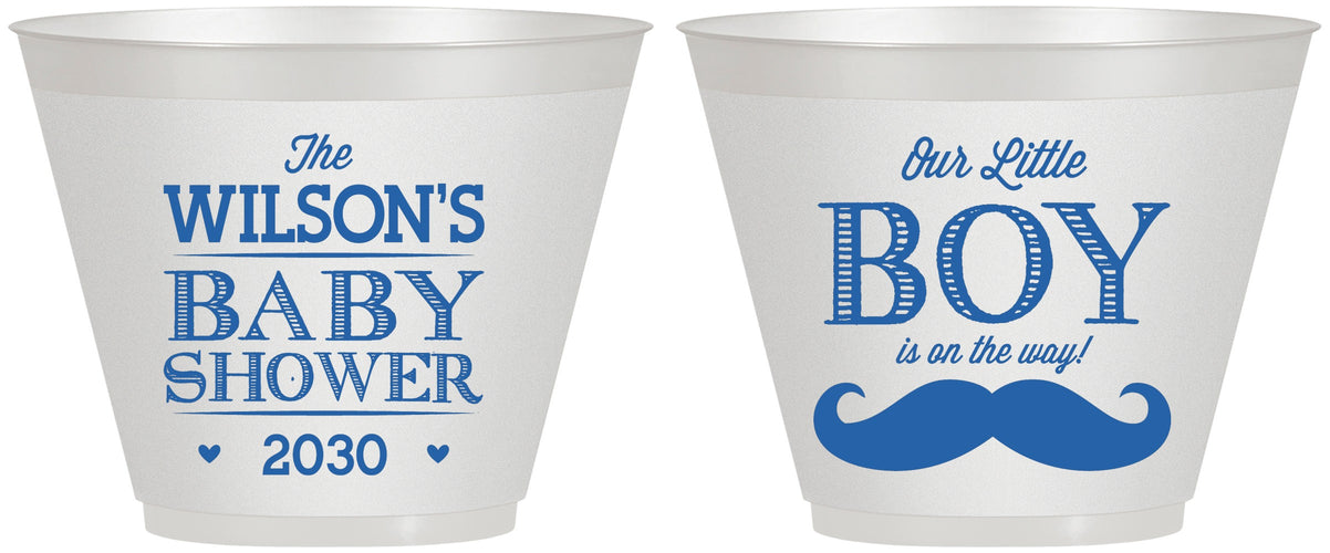 Custom Baby Shower 9 oz Wine Frosted Cups - Little Boy | 90092