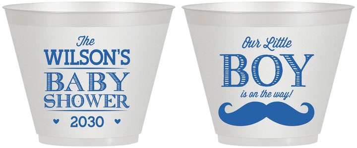 Custom Baby Shower 9 oz Wine Frosted Cups - Little Boy | 90092