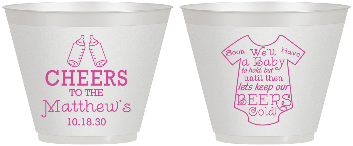 Custom Baby Shower 9 oz Wine Frosted Cups - Bottle | 90094