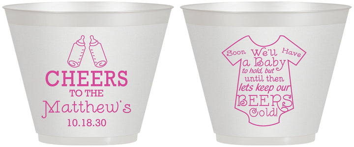 Custom Baby Shower 9 oz Wine Frosted Cups - Bottle | 90094