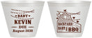 Custom Baby Shower 9 oz Wine Frosted Cups - Baby And Bbq | 90101