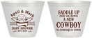 Custom Baby Shower 9 oz Wine Frosted Cups - New Cowboy | 90104