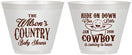 Custom Baby Shower 9 oz Wine Frosted Cups - Cowboy Coming To Town | 90105