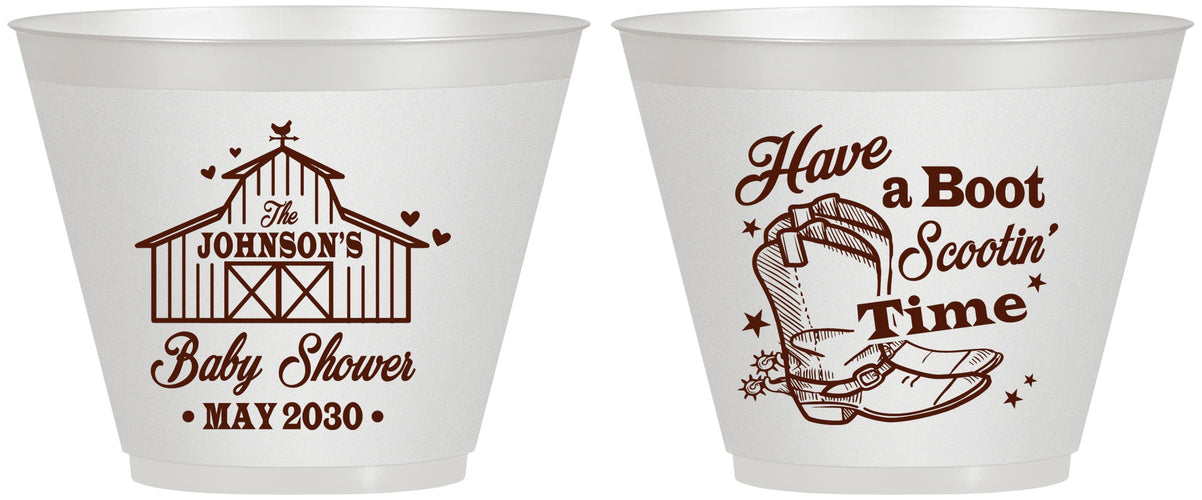 Custom Baby Shower 9 oz Wine Frosted Cups - Farm Country | 90107