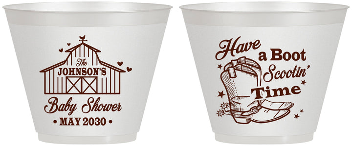 Custom Baby Shower 9 oz Wine Frosted Cups - Farm Country | 90107