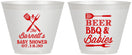 Custom Baby Shower 9 oz Wine Frosted Cups - Beers Bbq Babies | 90113