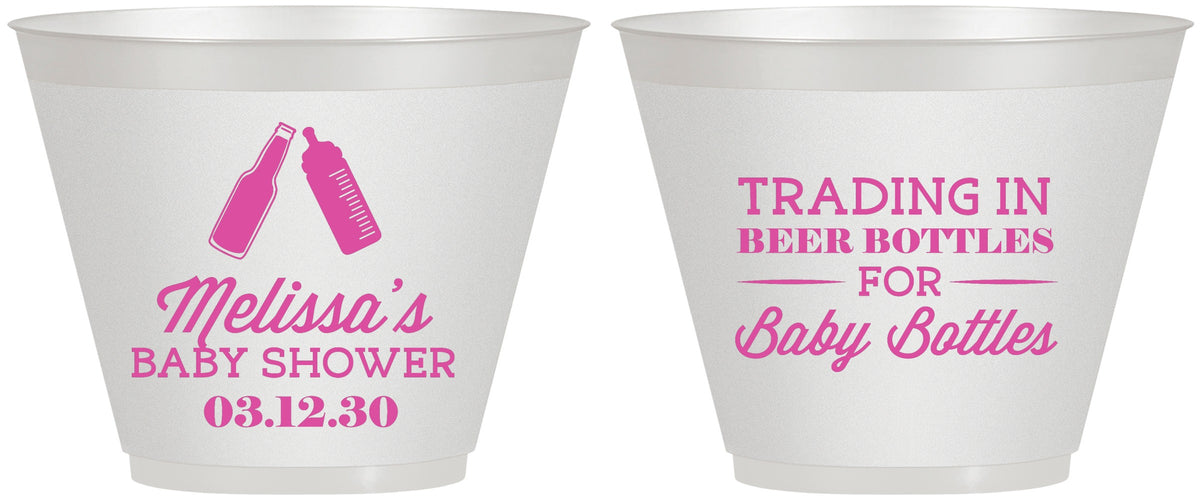 Custom Baby Shower 9 oz Wine Frosted Cups - Bottles | 90115