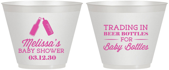 Custom Baby Shower 9 oz Wine Frosted Cups - Bottles | 90115