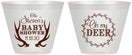Custom Baby Shower 9 oz Wine Frosted Cups - Oh My Deer Christmas | 90121