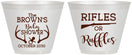 Custom Baby Shower 9 oz Wine Frosted Cups - Rifles Or Ruffles | 90122