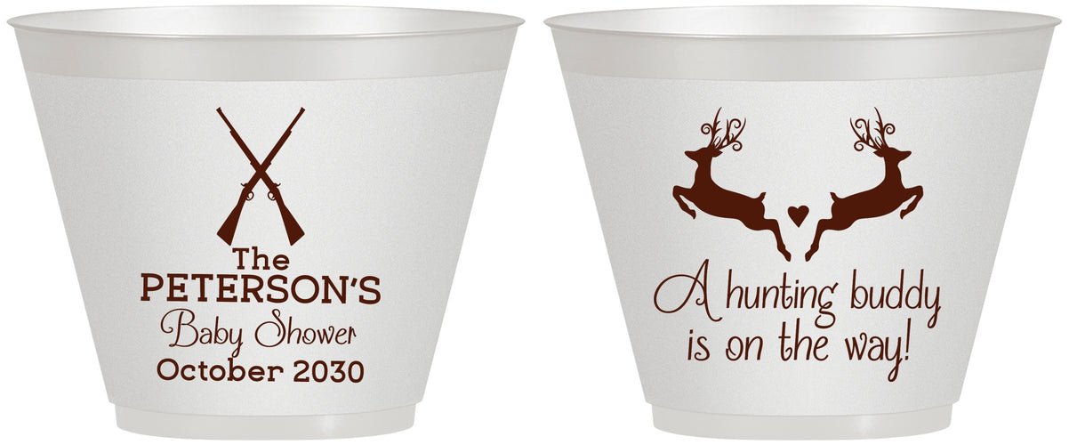 Custom Baby Shower 9 oz Wine Frosted Cups - Hunting Buddy | 90125