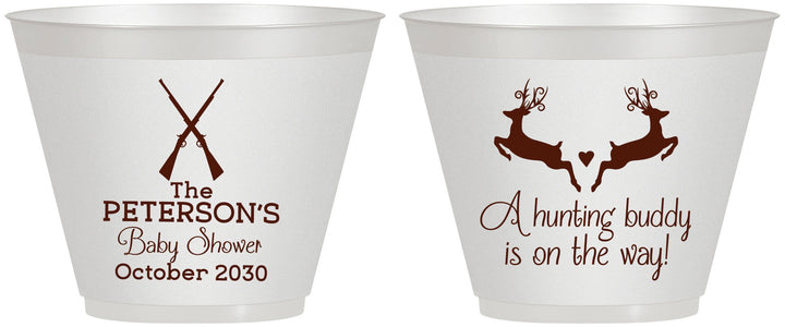 Custom Baby Shower 9 oz Wine Frosted Cups - Hunting Buddy | 90125