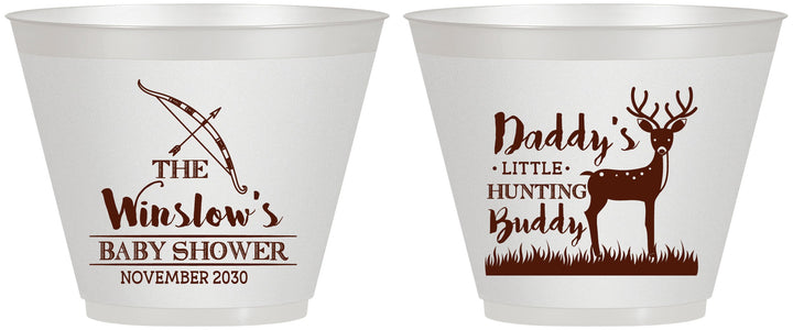 Custom Baby Shower 9 oz Wine Frosted Cups - Hunting Buddy | 90127