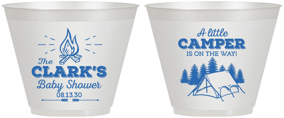 Custom Baby Shower 9 oz Wine Frosted Cups - Little Camper | 90129