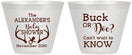 Custom Baby Shower 9 oz Wine Frosted Cups - Gender Reveal Buck Or Doe | 90131