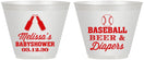Custom Baby Shower 9 oz Wine Frosted Cups - Baseball Beer Diapers | 90132