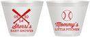 Custom Baby Shower 9 oz Wine Frosted Cups - Baseball Little Pitcher | 90137