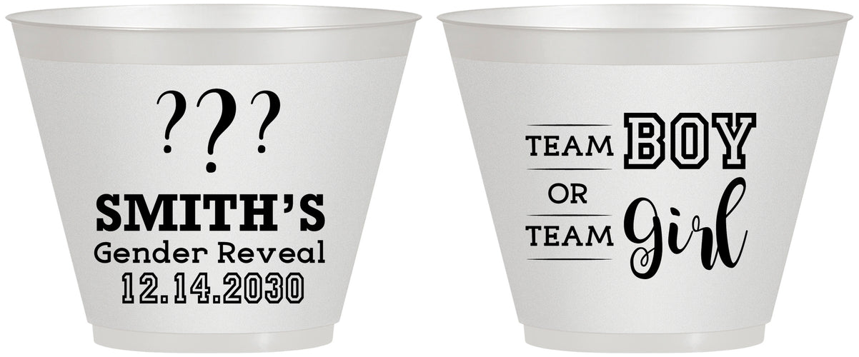 Custom Baby Shower 9 oz Wine Frosted Cups - Gender Reveal | 90150