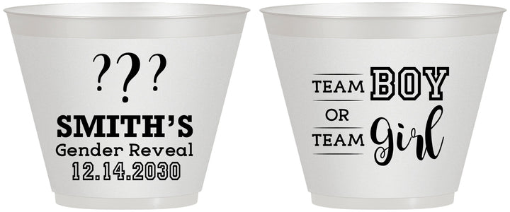 Custom Baby Shower 9 oz Wine Frosted Cups - Gender Reveal | 90150
