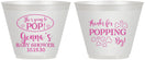 Custom Baby Shower 9 oz Wine Frosted Cups - Popping By | 90158