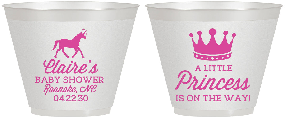 Custom Baby Shower 9 oz Wine Frosted Cups - Little Princess | 90174