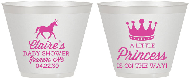 Custom Baby Shower 9 oz Wine Frosted Cups - Little Princess | 90174