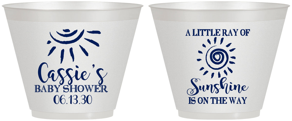 Custom Baby Shower 9 oz Wine Frosted Cups - Sunshine | 90179