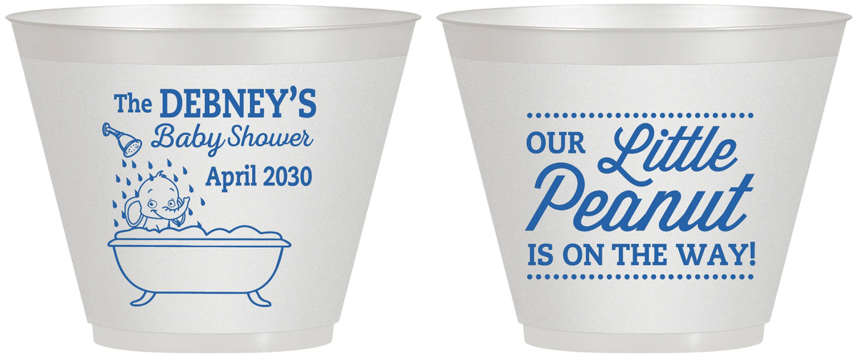 Custom Baby Shower 9 oz Wine Frosted Cups - Little Peanut | 90180