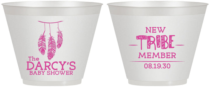 Custom Baby Shower 9 oz Wine Frosted Cups - Tribe Member | 90183