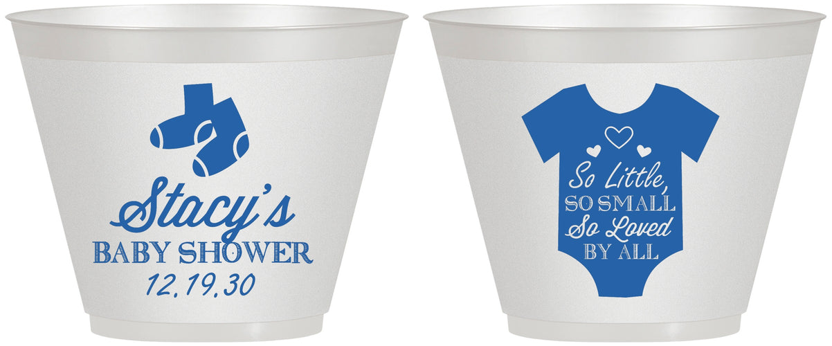 Custom Baby Shower 9 oz Wine Frosted Cups - Loved By All | 90188