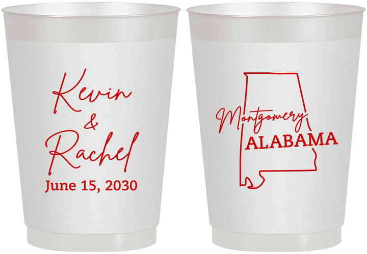 Personalized Wedding 10 oz Frosted Cups - Alabama | 100
