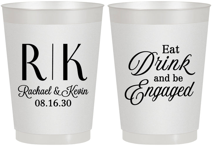 Personalized Engagement 10 oz Frosted Cups - Eat Drink Be Engaged | 10000