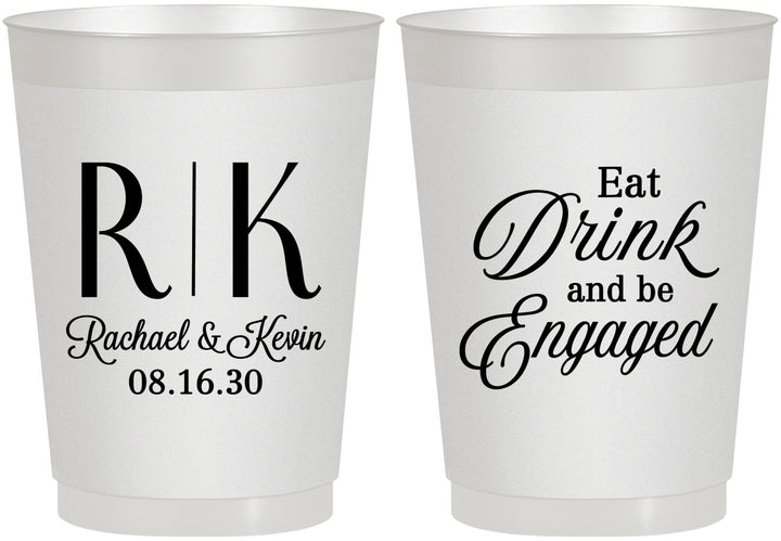 Personalized Engagement 10 oz Frosted Cups - Eat Drink Be Engaged | 10000
