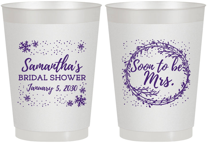 Personalized Bridal Shower 10 oz Frosted Cups - Soon To Be Mrs | 100004
