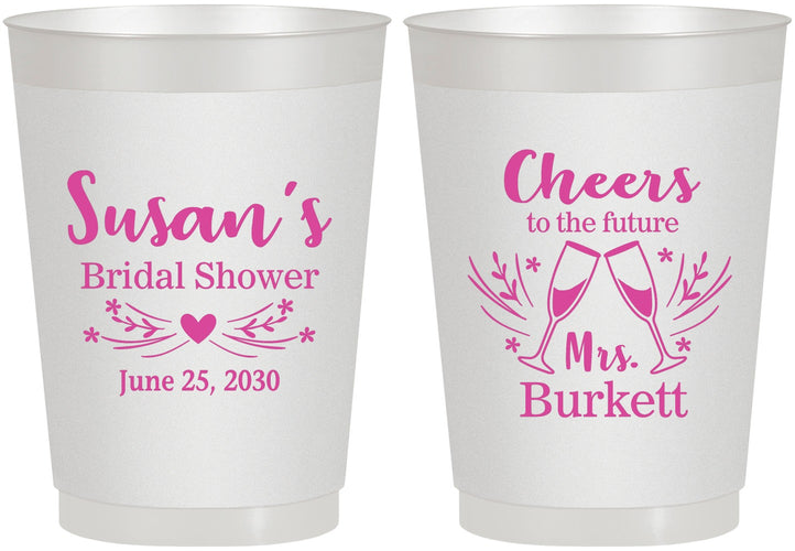 Personalized Bridal Shower 10 oz Frosted Cups - Future Mrs | 100005
