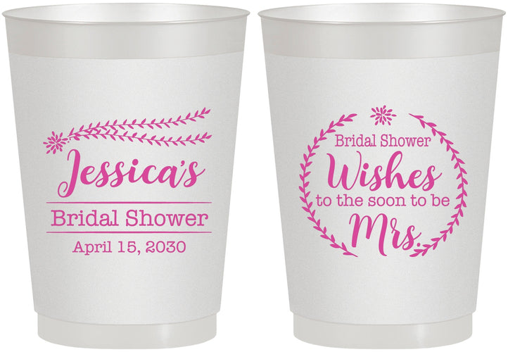 Personalized Bridal Shower 10 oz Frosted Cups - Soon To Be Mrs | 100009