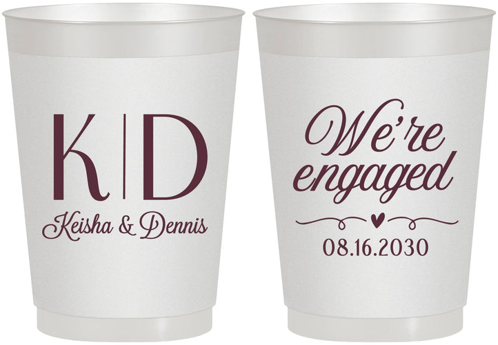 Personalized Engagement 10 oz Frosted Cups - We Are Engaged | 10001
