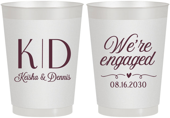 Personalized Engagement 10 oz Frosted Cups - We Are Engaged | 10001