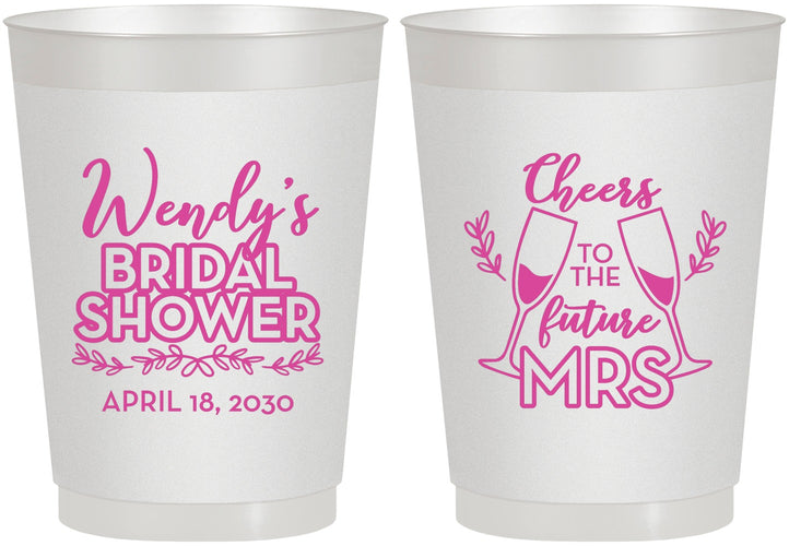 Personalized Bridal Shower 10 oz Frosted Cups - Future Mrs | 100011