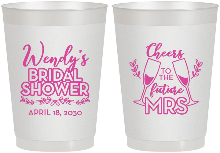 Personalized Bridal Shower 10 oz Frosted Cups - Future Mrs | 100011