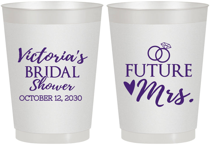 Personalized Bridal Shower 10 oz Frosted Cups - Future Mrs | 100012