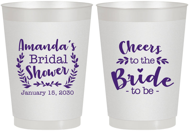 Personalized Bridal Shower 10 oz Frosted Cups - Cheers To The Bride | 100014