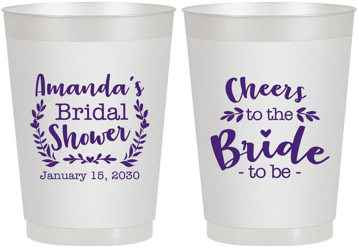 Personalized Bridal Shower 10 oz Frosted Cups - Cheers To The Bride | 100014
