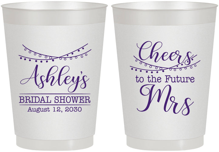Personalized Bridal Shower 10 oz Frosted Cups - Future Mrs | 100018