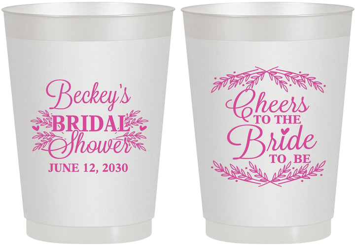 Personalized Bridal Shower 10 oz Frosted Cups - Cheers To The Bride | 100019