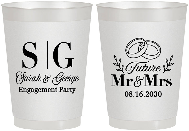 Personalized Engagement 10 oz Frosted Cups - Future Mr And Mrs | 10002