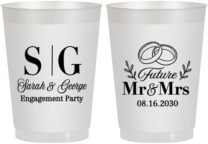 Personalized Engagement 10 oz Frosted Cups - Future Mr And Mrs | 10002