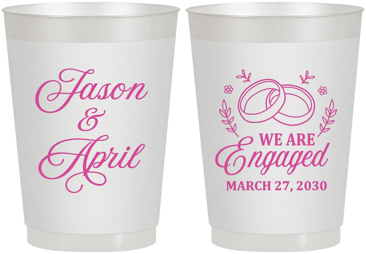 Personalized Engagement 10 oz Frosted Cups - We Are Engaged | 10003