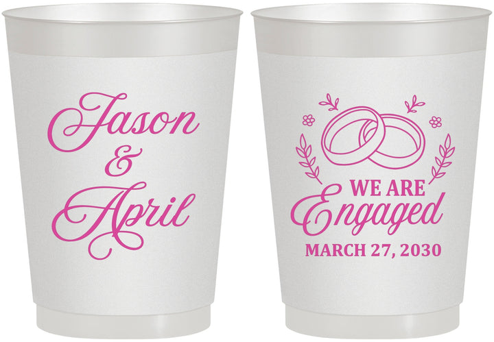Personalized Engagement 10 oz Frosted Cups - We Are Engaged | 10003