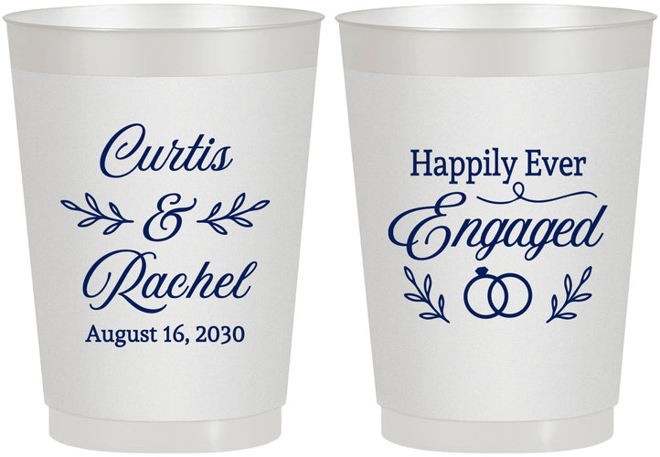 Personalized Engagement 10 oz Frosted Cups - Happily Ever Engaged | 10004